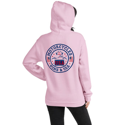 Motorcycles Guns & USA Hoodie - Unisex - ShopMGW Clothing