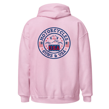 Motorcycles Guns & USA Hoodie - Unisex - ShopMGW Clothing