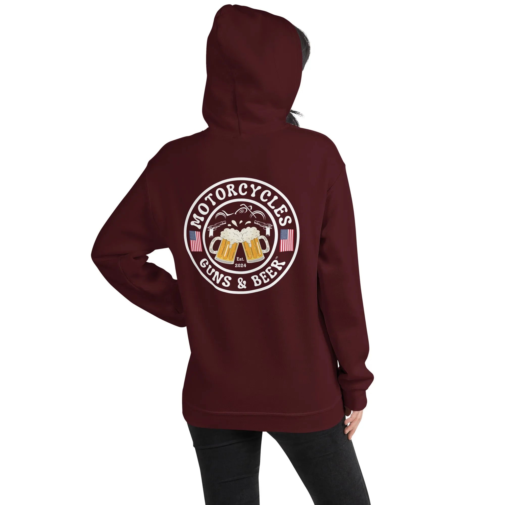 Motorcycles Guns & Beer Hoodie - Unisex -MGW Clothing
