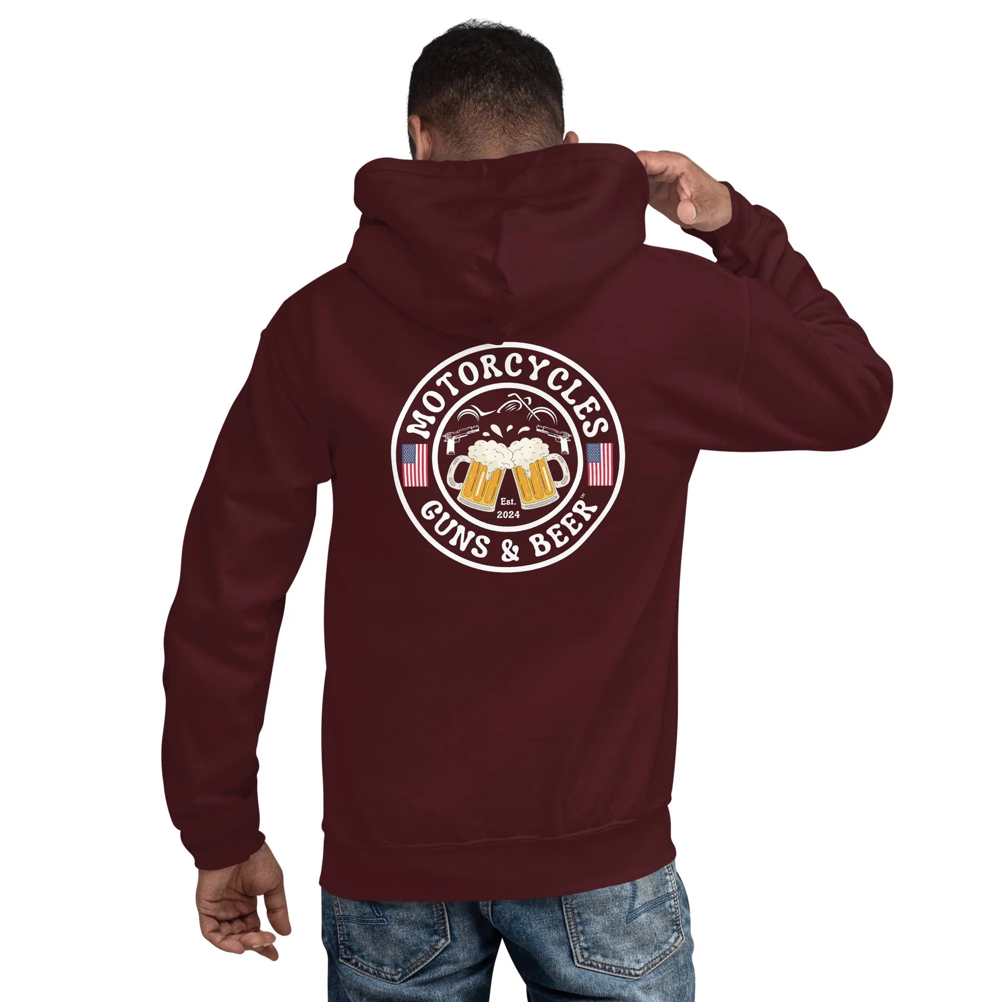Motorcycles Guns & Beer Hoodie - Unisex -MGW Clothing