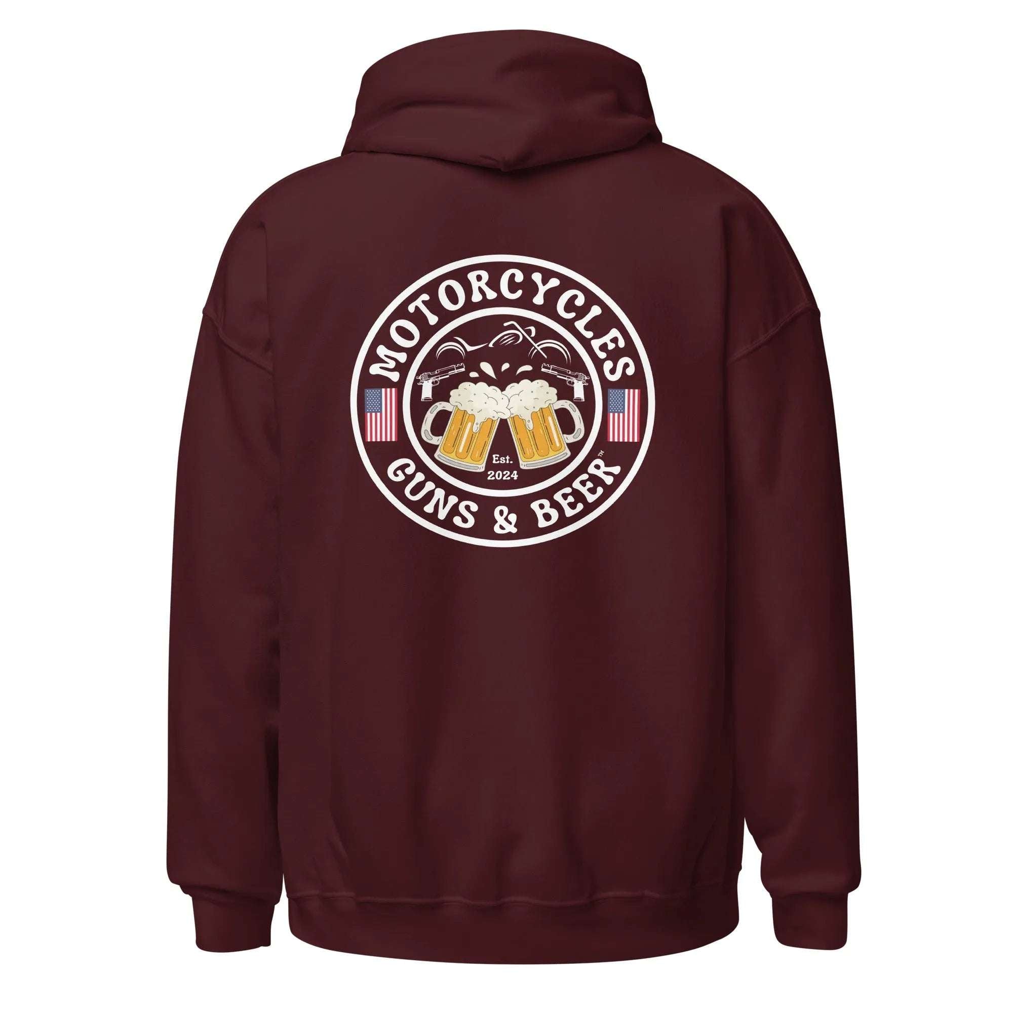 Motorcycles Guns & Beer Hoodie - Unisex -MGW Clothing