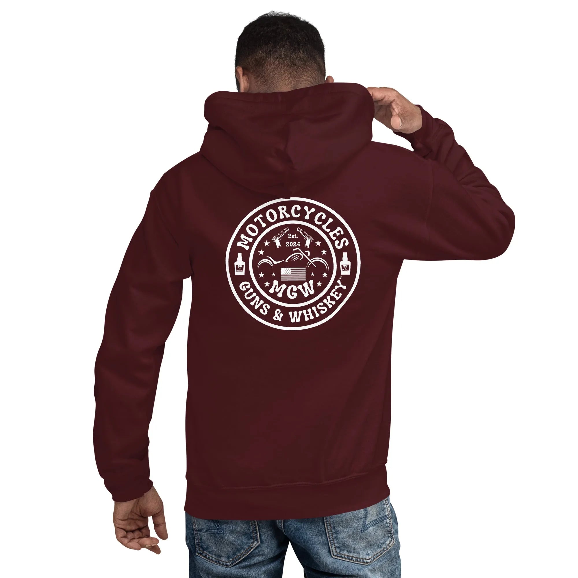 Motorcycles Guns & Whiskey Hoodie - Unisex -MGW Clothing