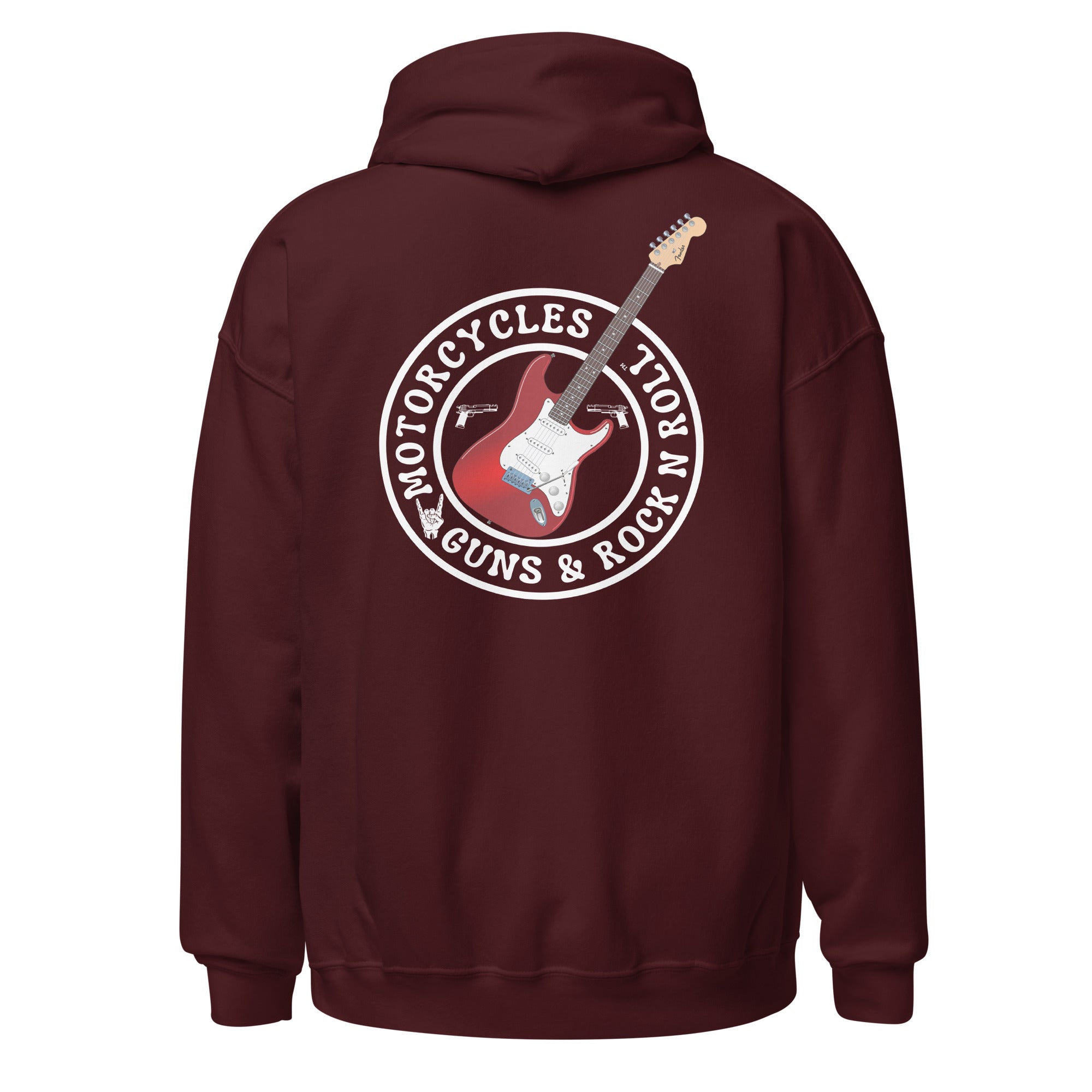 Motorcycles Guns And Rock N Roll Hoodie-MGW Clothing