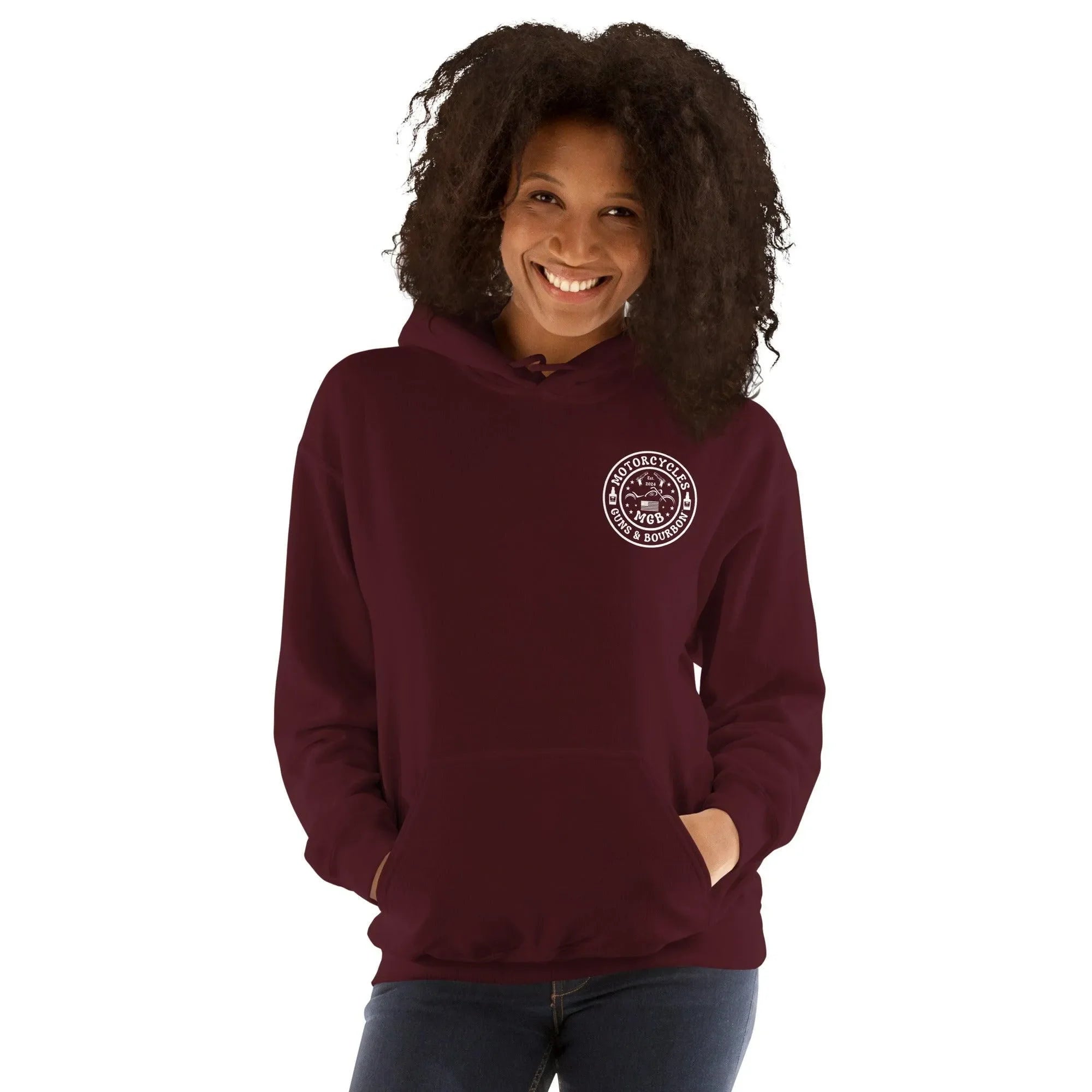 Motorcycles Guns & Bourbon Hoodie - Unisex -MGW Clothing
