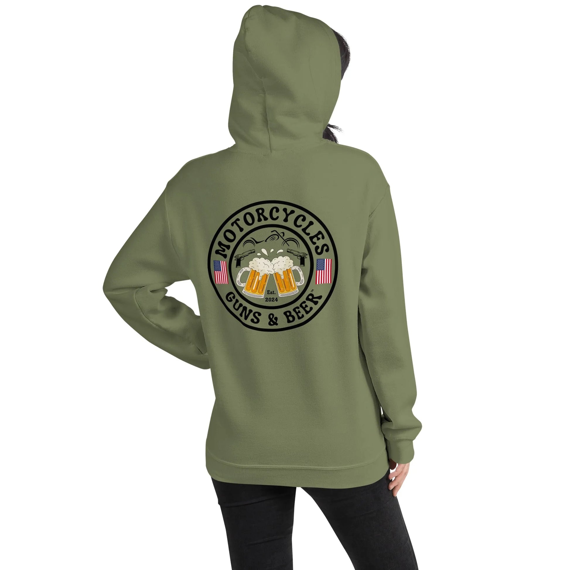 Motorcycles Guns & Beer Hoodie - Unisex -MGW Clothing