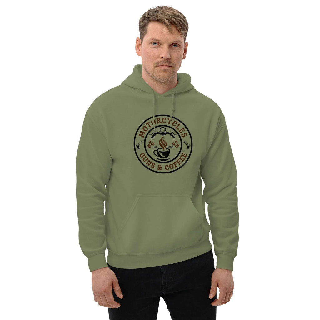 Motorcycles Guns And Coffee Hoodie - MGW Clothing