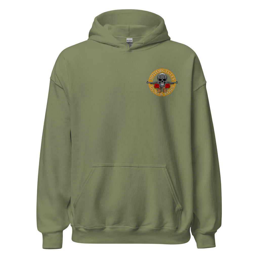 Motorcycles Guns And Roses Hoodie-MGW Clothing