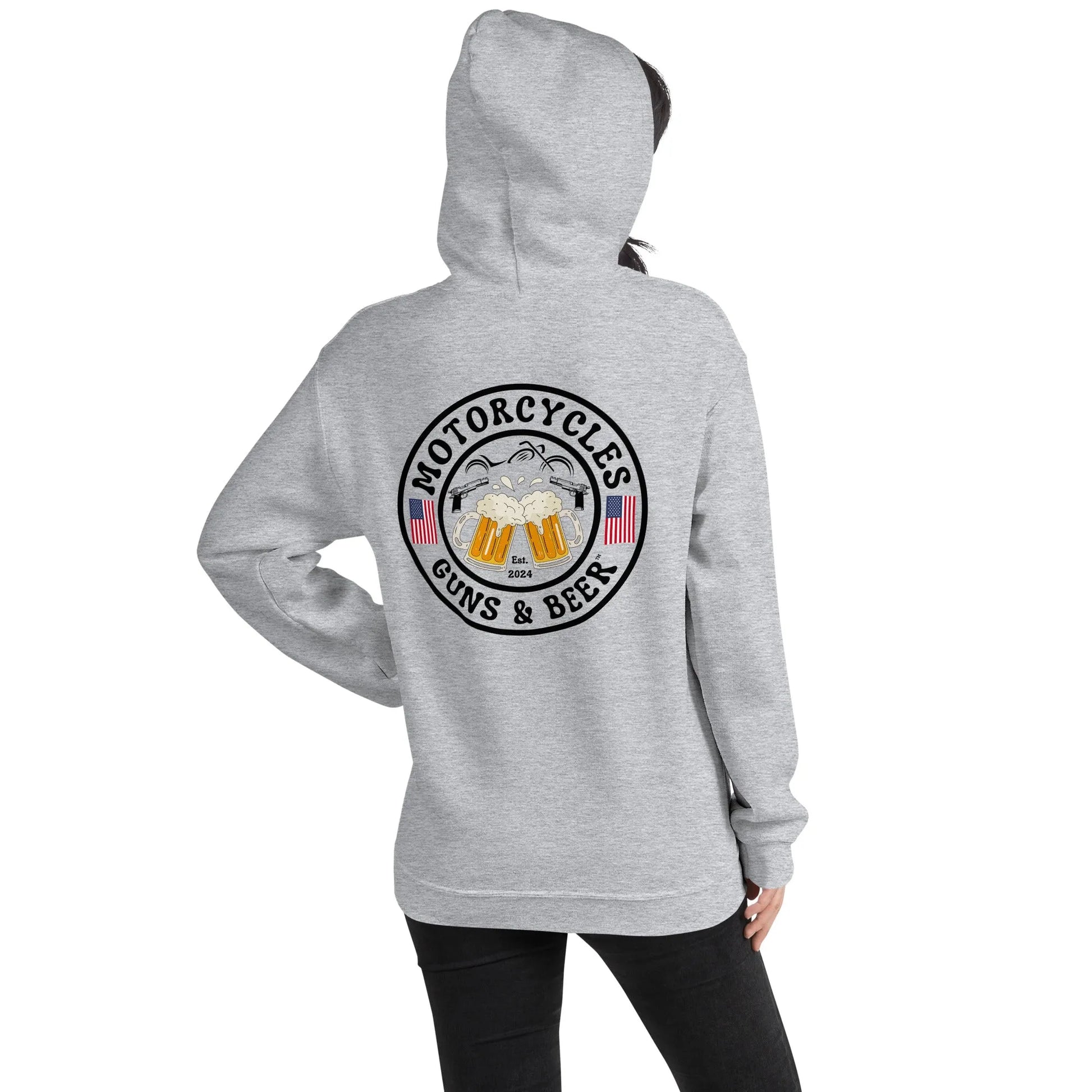 Motorcycles Guns & Beer Hoodie - Unisex -MGW Clothing