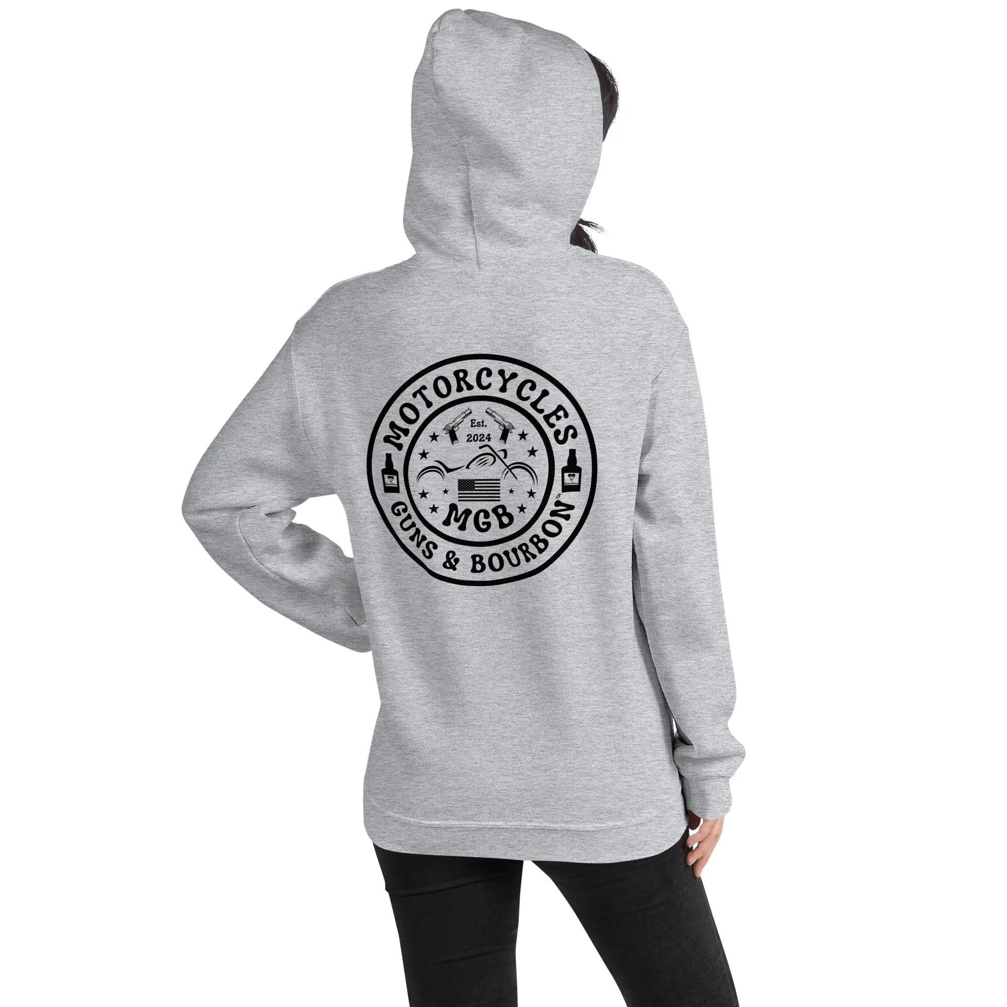 Motorcycles Guns & Bourbon Hoodie - Unisex -MGW Clothing