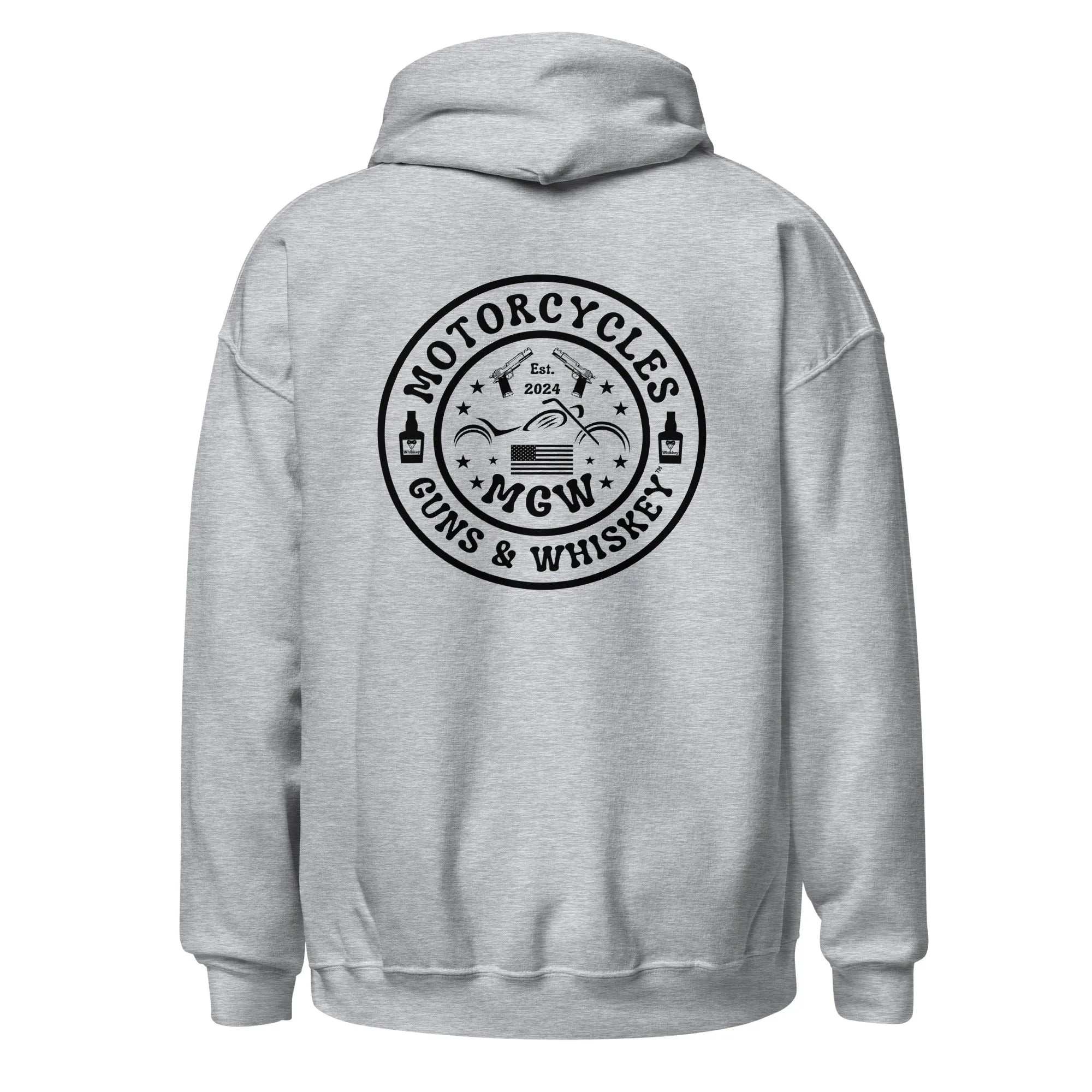 Motorcycles Guns & Whiskey Hoodie - Unisex -MGW Clothing