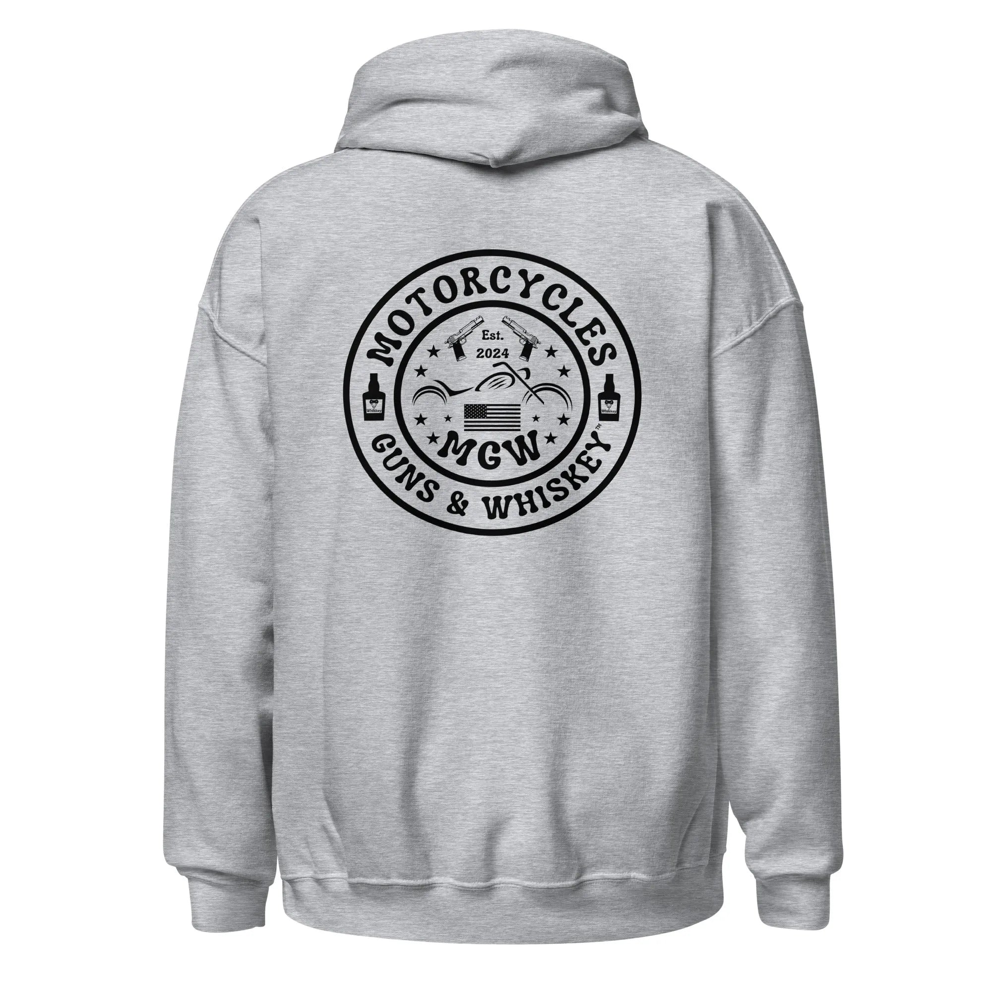Motorcycles Guns & Whiskey Hoodie - Unisex -MGW Clothing