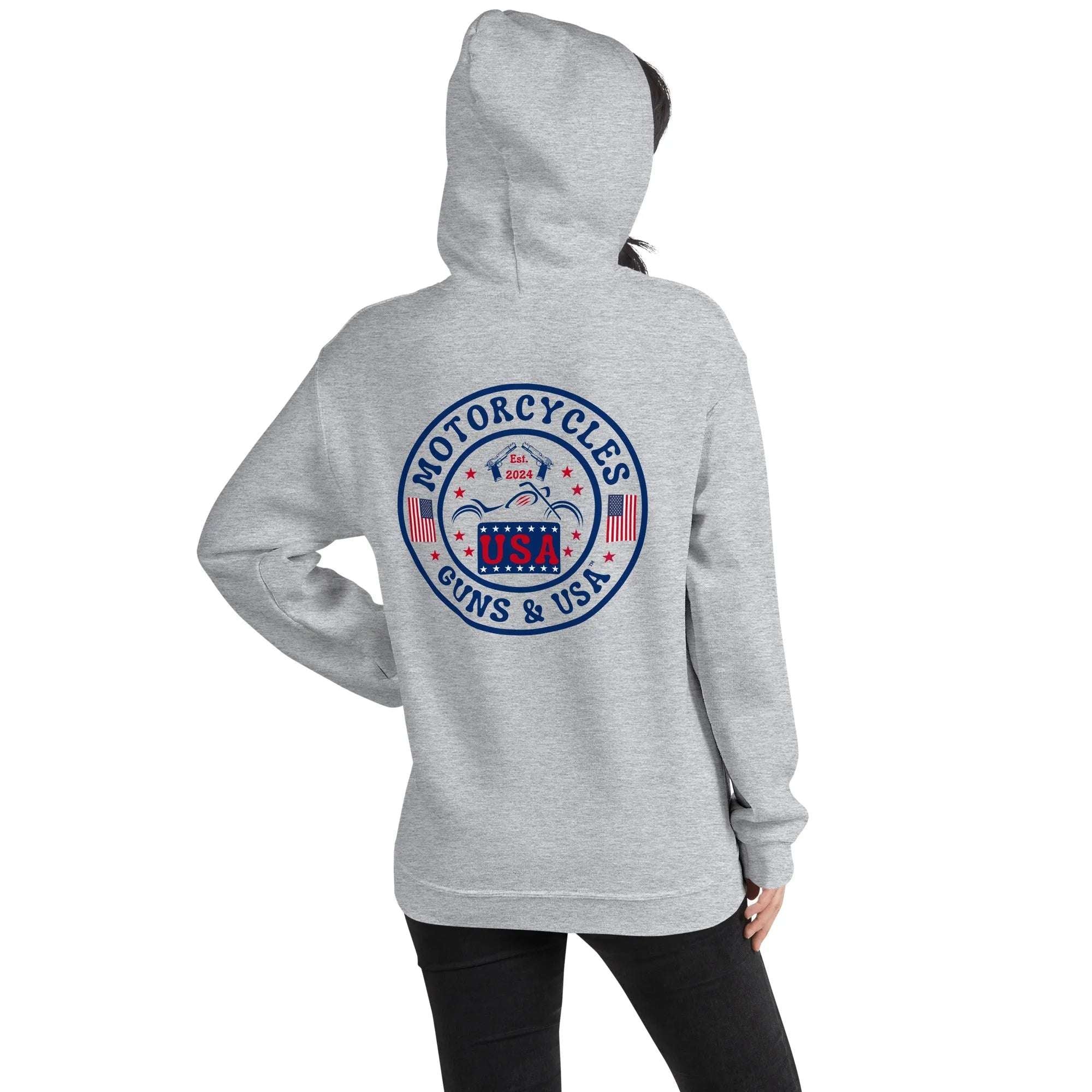 Motorcycles Guns & USA Hoodie - Unisex -MGW Clothing