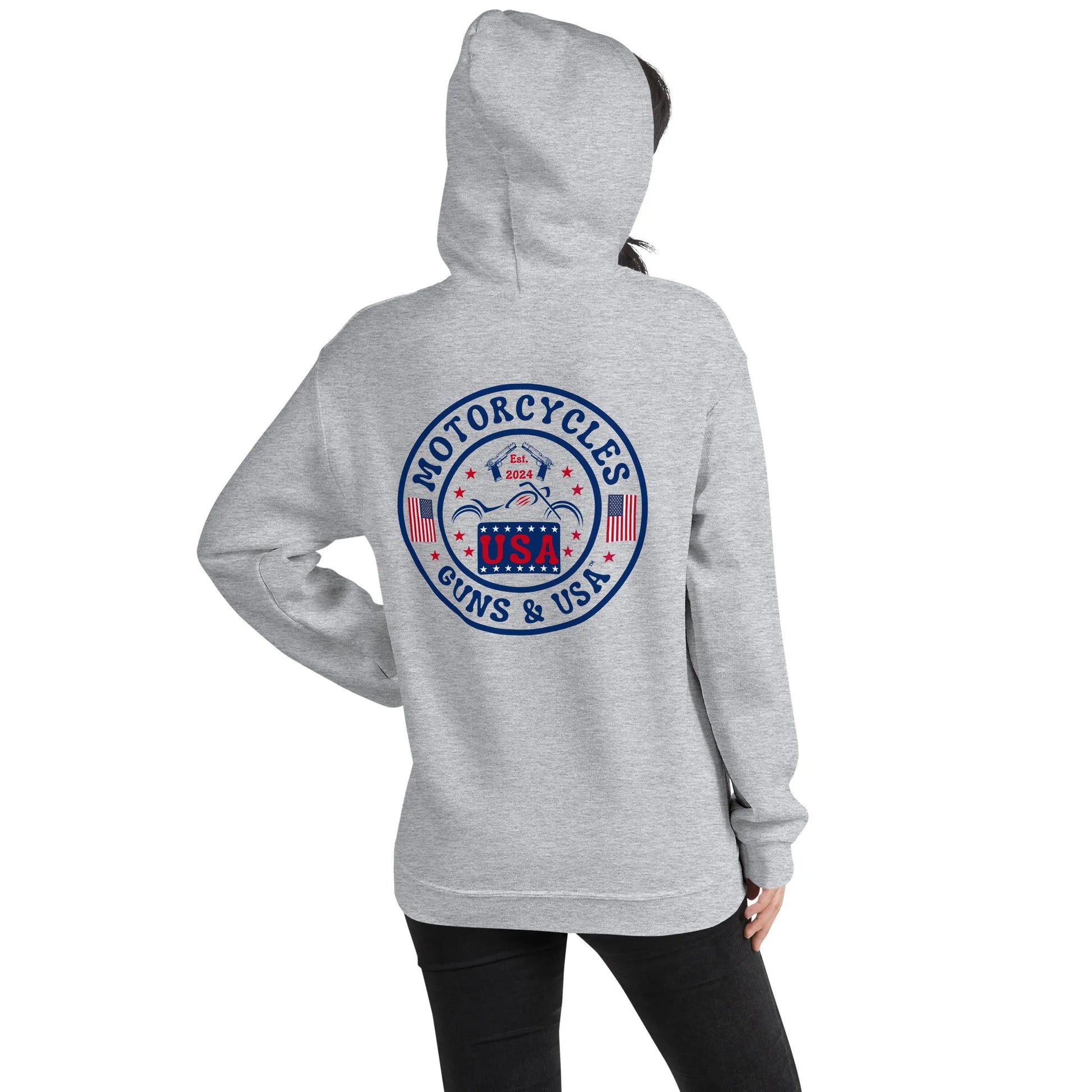 Motorcycles Guns & USA Hoodie - Unisex - ShopMGW Clothing