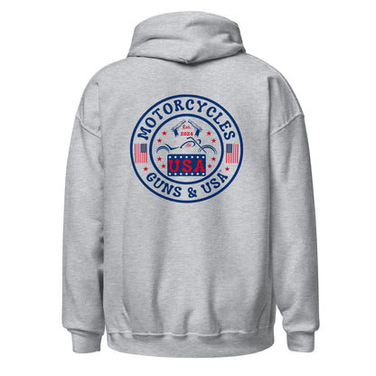Motorcycles Guns & USA Hoodie - Unisex - ShopMGW Clothing