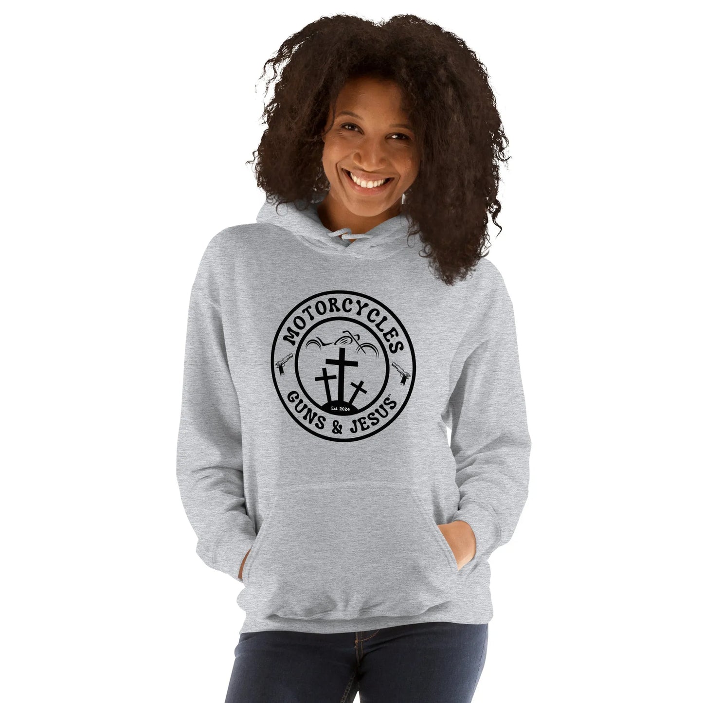 Motorcycles Guns & Jesus Hoodie - Unisex - ShopMGW Clothing