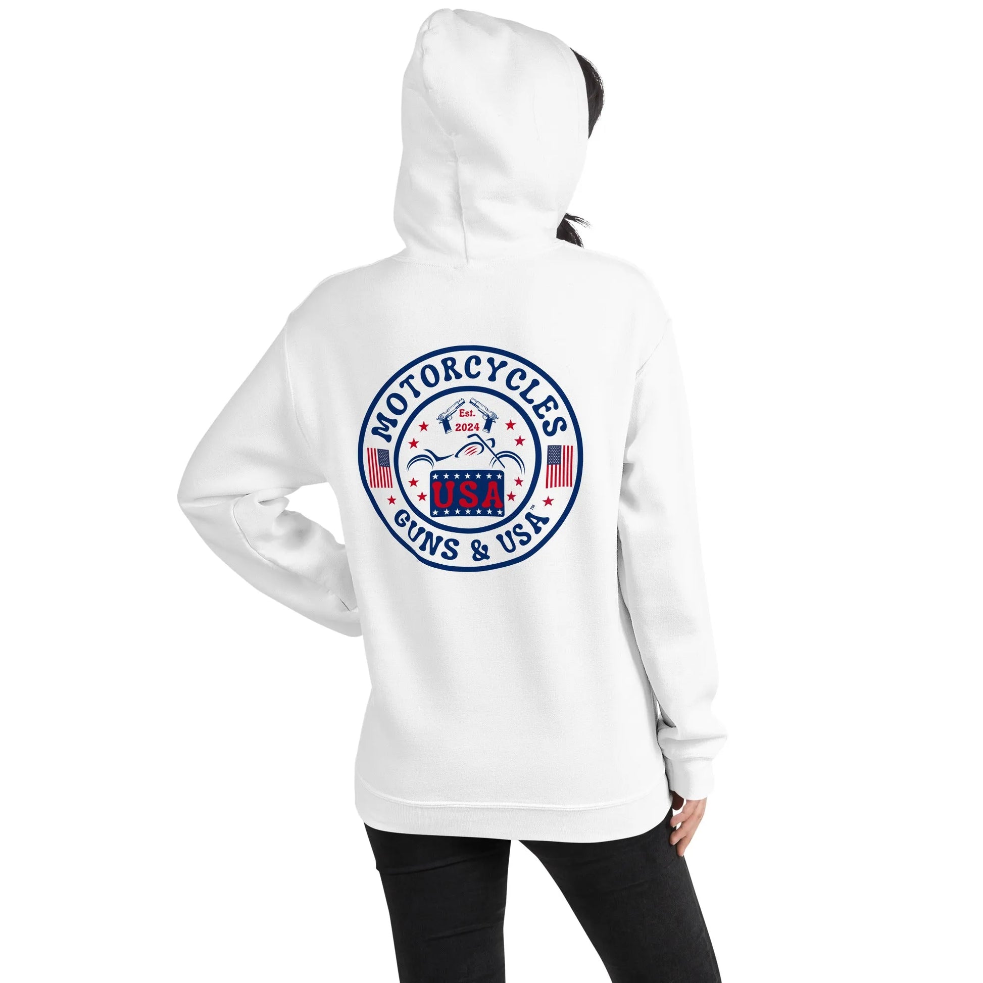 Motorcycles Guns & USA Hoodie - Unisex - ShopMGW Clothing