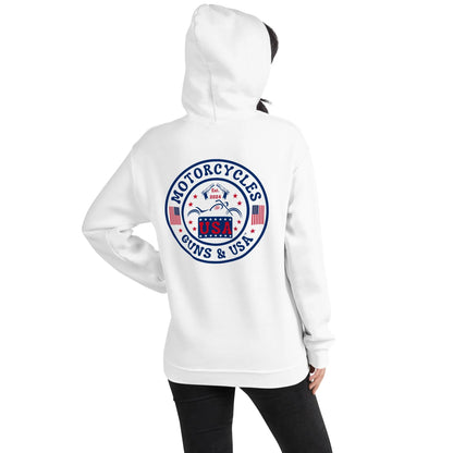 Motorcycles Guns & USA Hoodie - Unisex - ShopMGW Clothing