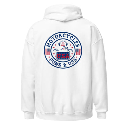 Motorcycles Guns & USA Hoodie - Unisex - ShopMGW Clothing