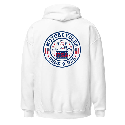 Motorcycles Guns & USA Hoodie - Unisex - ShopMGW Clothing