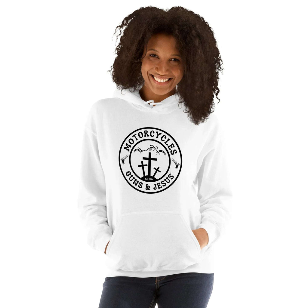 Motorcycles Guns And Jesus Hoodie - MGW Clothing