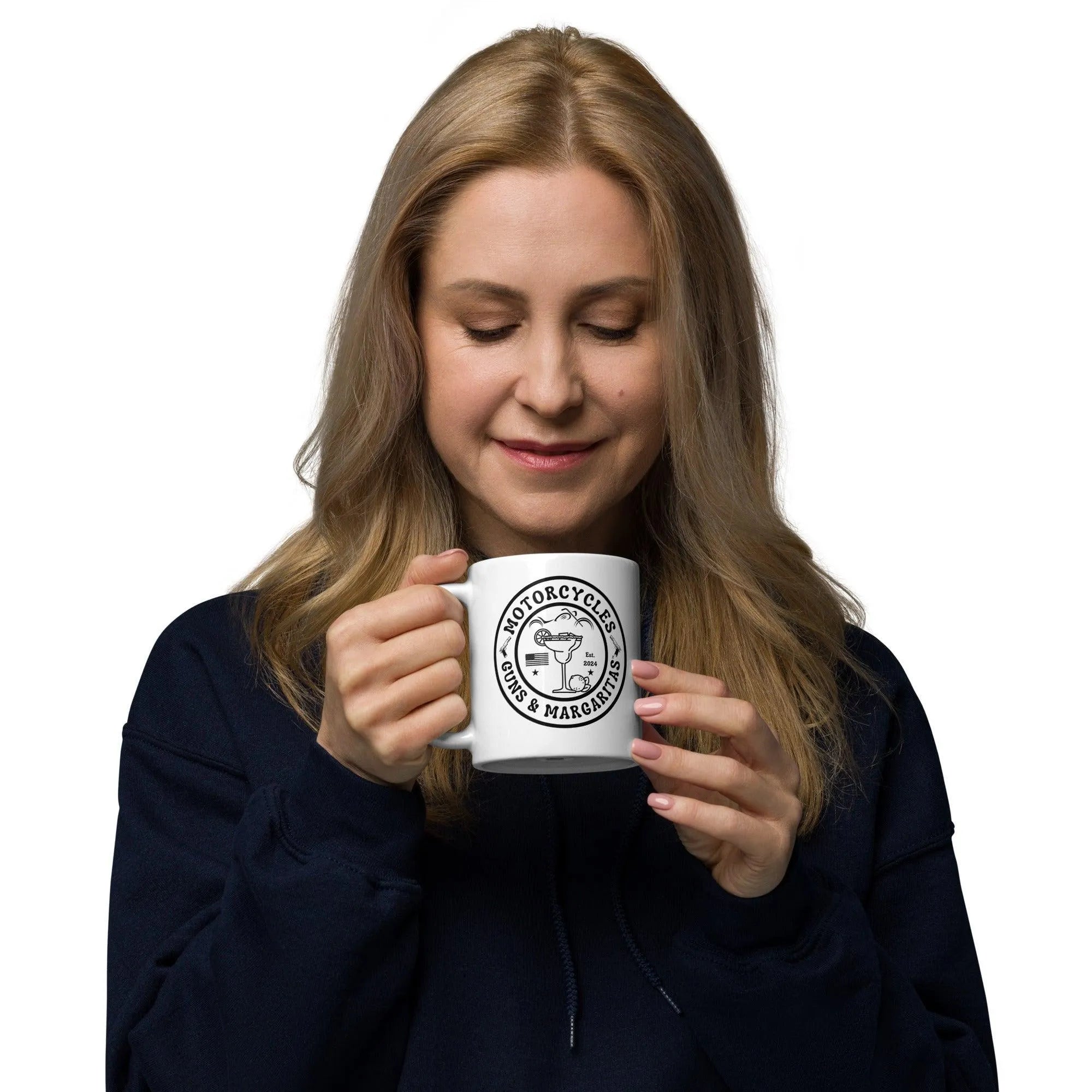 Motorcycles Guns & Margaritas White coffee mug -MGW Clothing