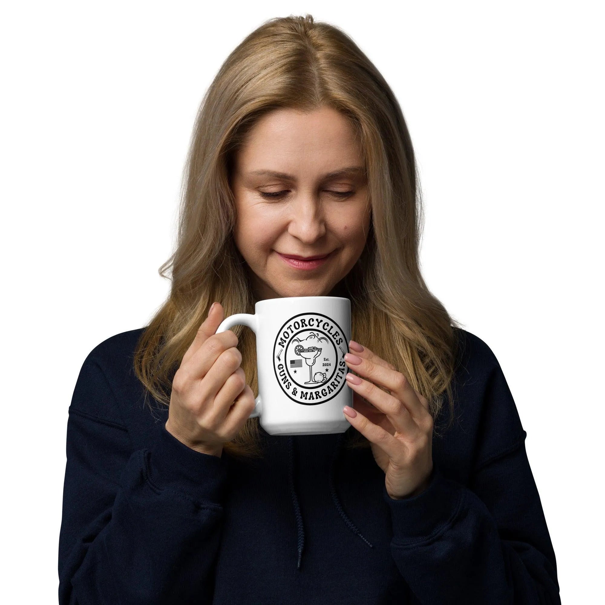 Motorcycles Guns & Margaritas White coffee mug -MGW Clothing