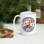 Motorcycles Guns And Santa White Glossy Mug - MGW Clothing