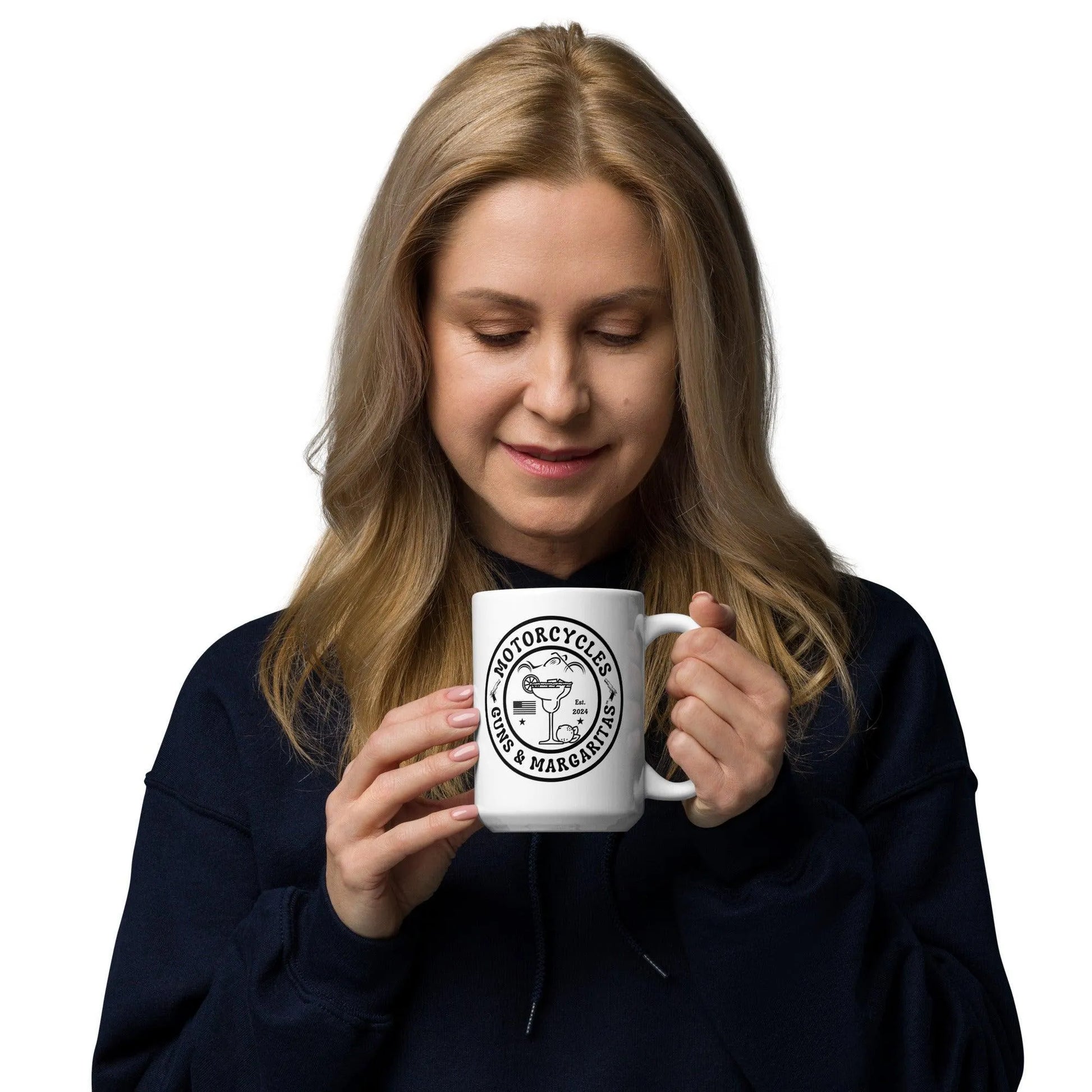 Motorcycles Guns & Margaritas White coffee mug -MGW Clothing