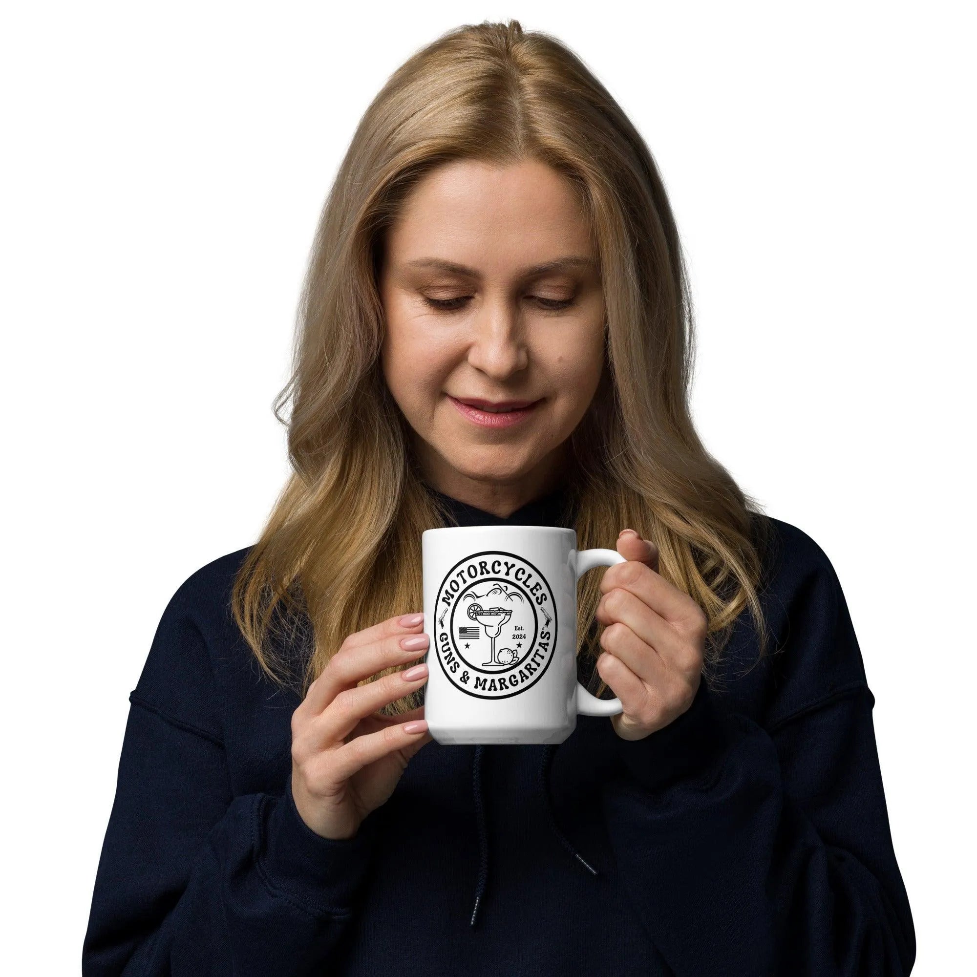 Motorcycles Guns & Margaritas White coffee mug -MGW Clothing