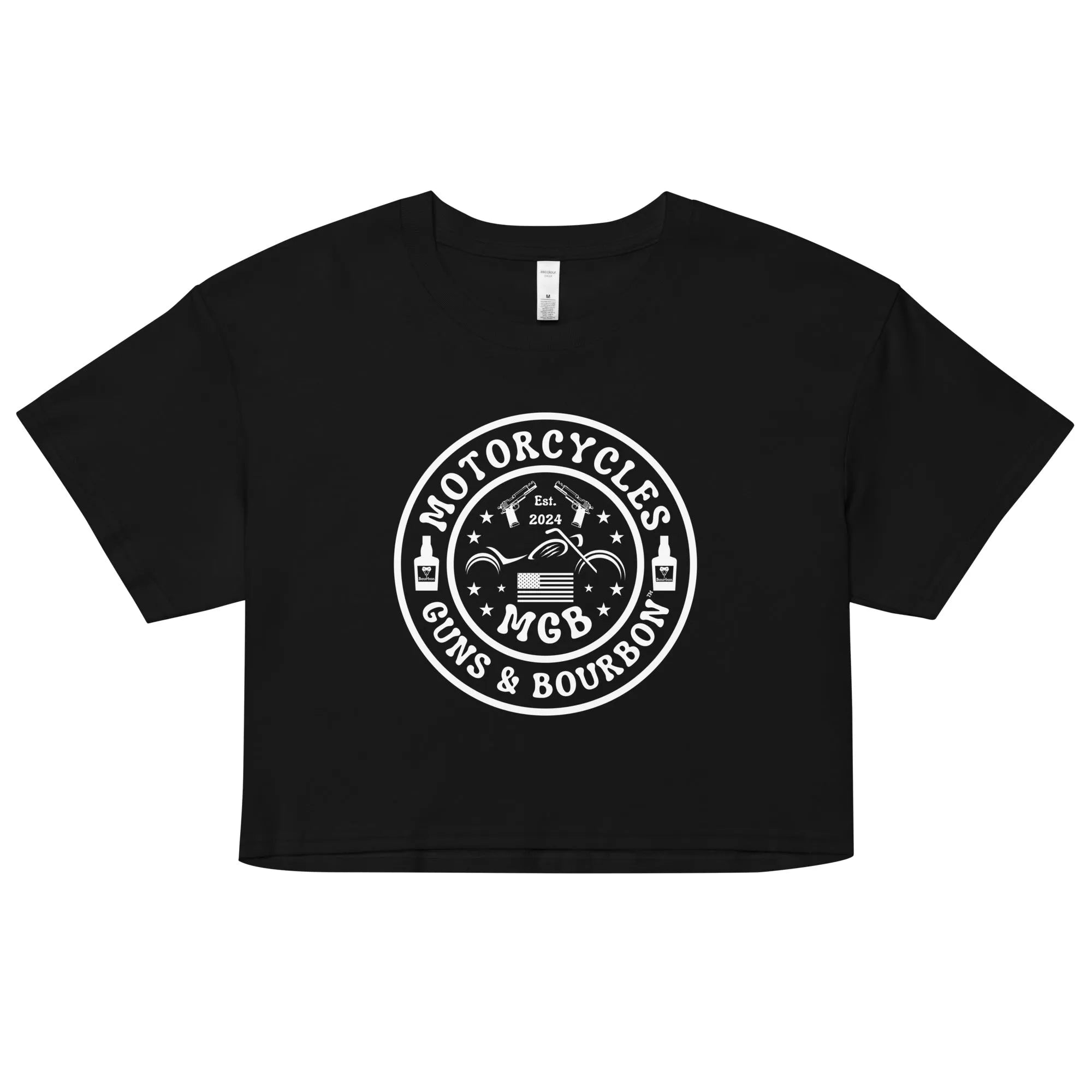 Motorcycles Guns & Bourbon crop top - Women's -MGW Clothing