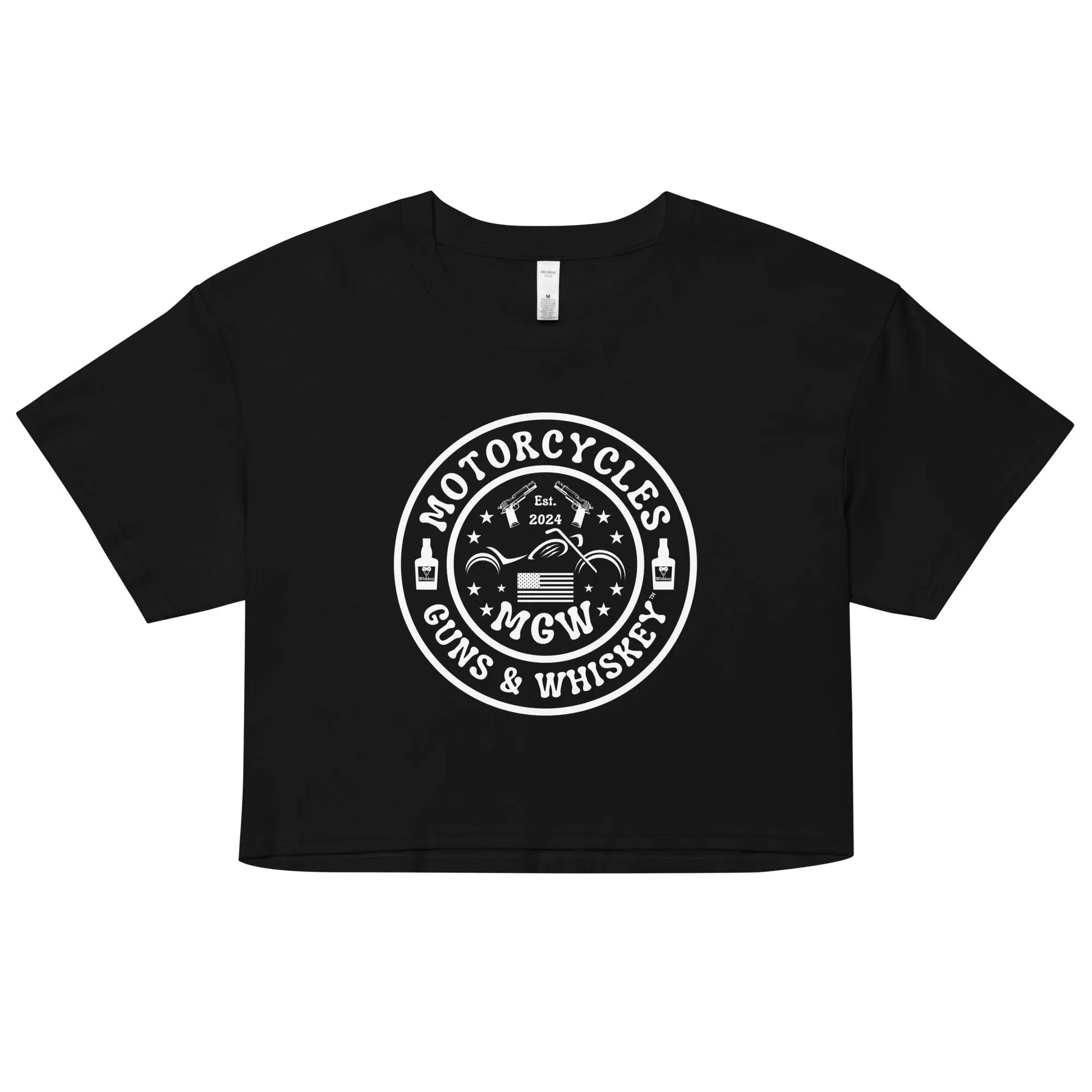 Motorcycles Guns & Whiskey crop top - Women's - ShopMGW Clothing