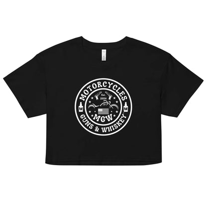 Motorcycles Guns & Whiskey crop top - Women's - ShopMGW Clothing