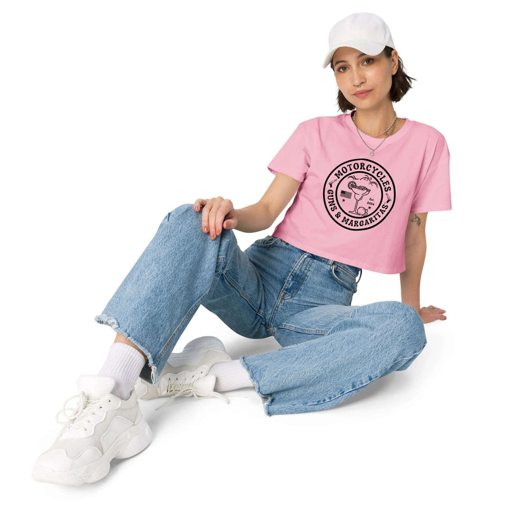 Motorcycles Guns & Margaritas crop top - Women's -MGW Clothing