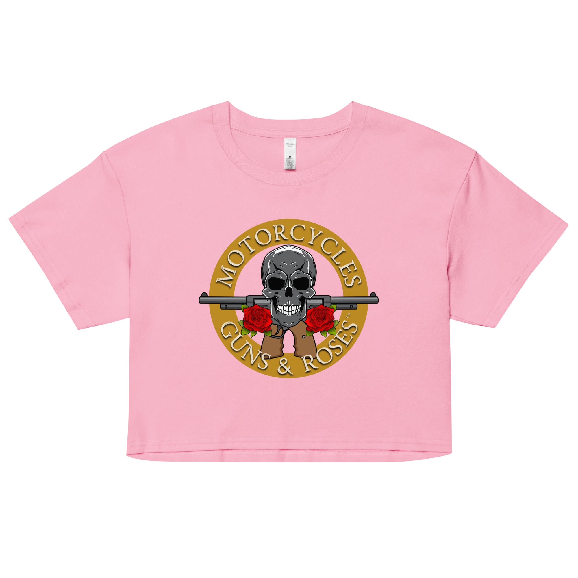Motorcycles Guns And Roses Womens Crop Top-MGW Clothing