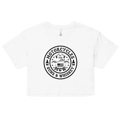 Motorcycles Guns & Whiskey crop top - Women's - ShopMGW Clothing