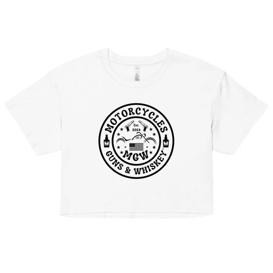 Motorcycles Guns & Whiskey crop top - Women's - ShopMGW Clothing