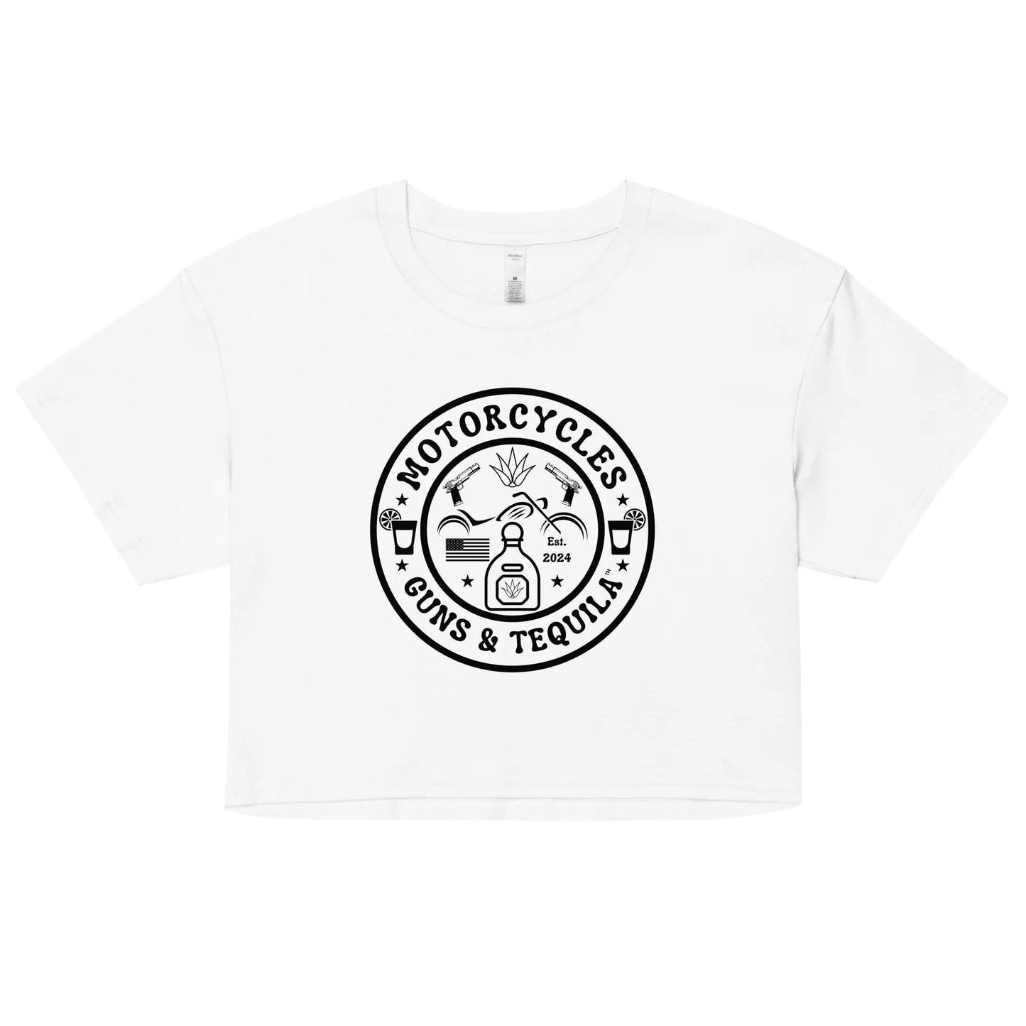 Motorcycles Guns & Tequila crop top - Women's - ShopMGW Clothing