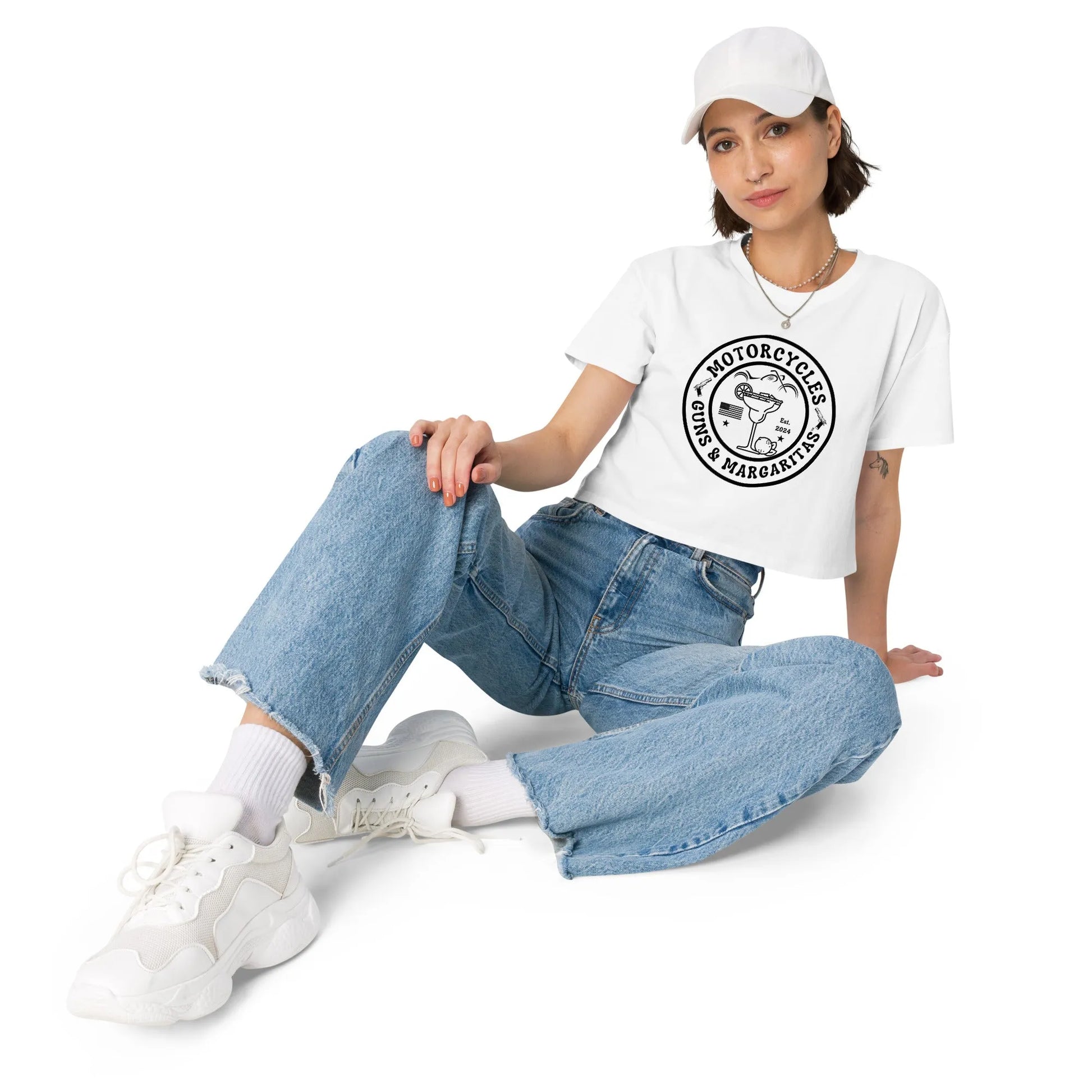 Motorcycles Guns & Margaritas crop top - Women's - ShopMGW Clothing