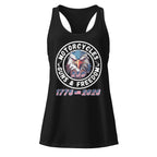 Motorcycles Guns And Freedom 250Th Racerback Tank Womens Fitted - MGW Clothing