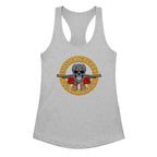 Motorcycles Guns And Roses Tank Top Womens Fitted Racerback - MGW Clothing
