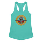 Motorcycles Guns And Roses Tank Top Womens Fitted Racerback - MGW Clothing