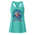 Motorcycles Guns And Freedom 250Th Racerback Tank Womens Fitted - MGW Clothing