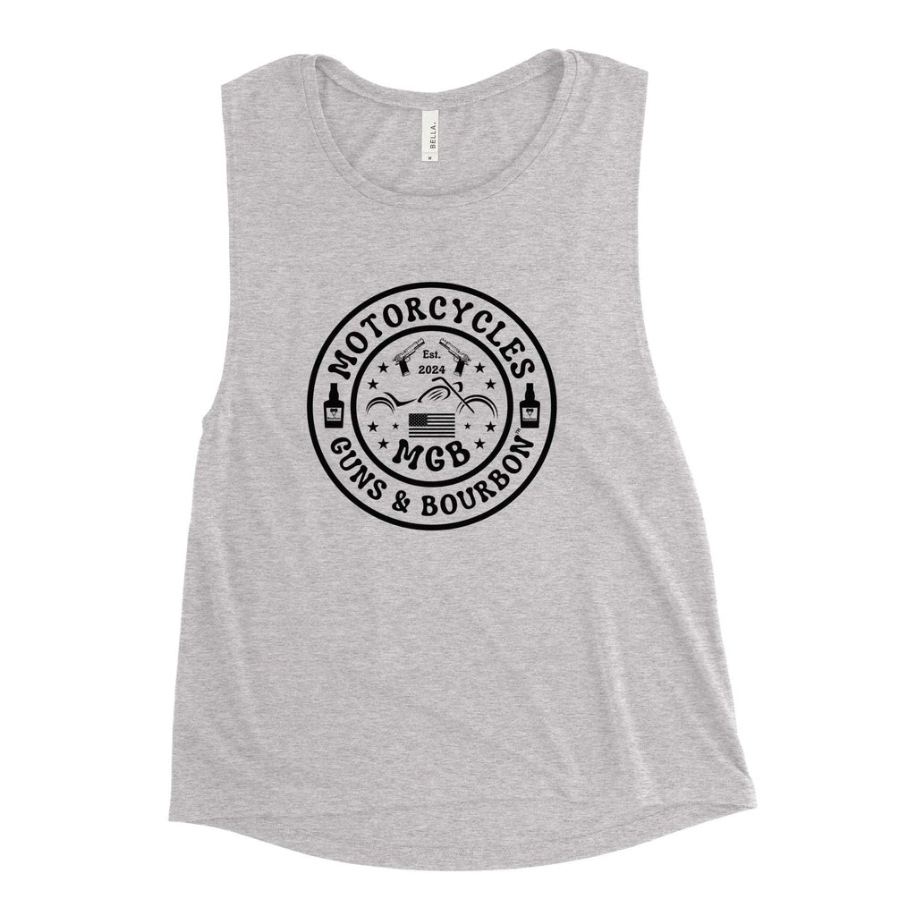 Motorcycles Guns & Bourbon Muscle Tank - Women's -MGW Clothing