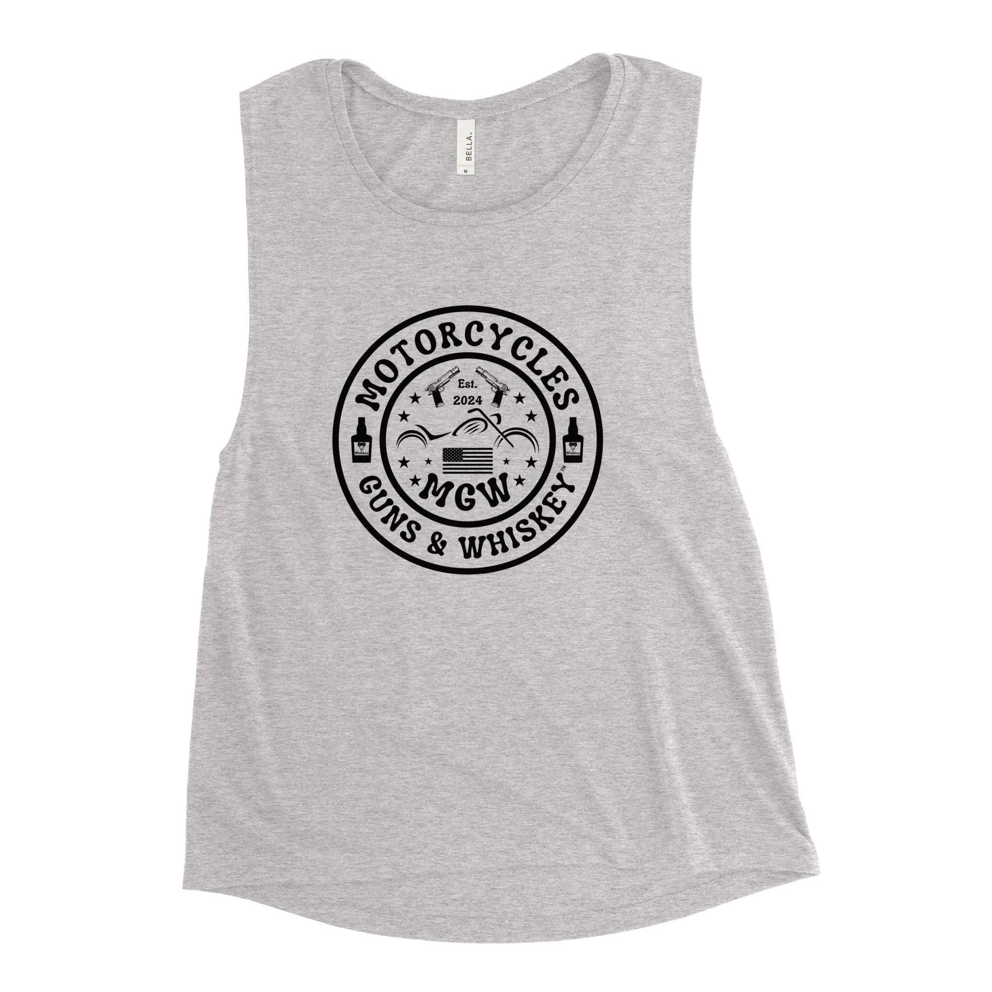 Motorcycles Guns & Whiskey Muscle Tank - Women's -MGW Clothing