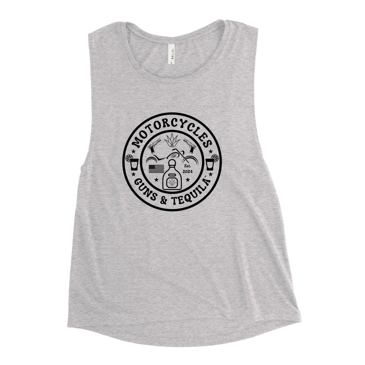 Motorcycles Guns & Tequila Muscle Tank - Women's - ShopMGW Clothing