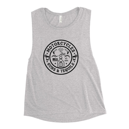 Motorcycles Guns & Tequila Muscle Tank - Women's - ShopMGW Clothing