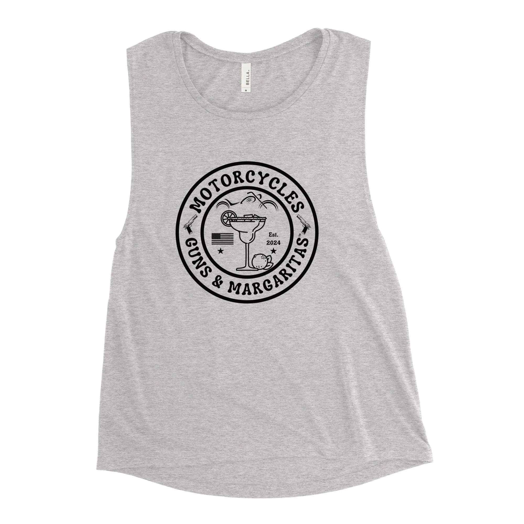 Motorcycles Guns & Margaritas Muscle Tank - Women's -MGW Clothing