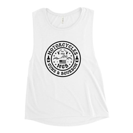 Motorcycles Guns & Bourbon Muscle Tank - Women's - ShopMGW Clothing