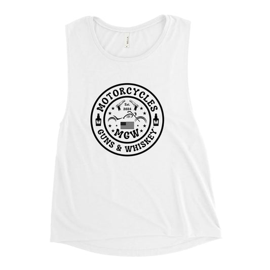 Motorcycles Guns & Whiskey Muscle Tank - Women's - ShopMGW Clothing