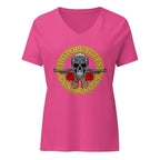 Motorcycles Guns And Roses T Shirt Womens V Neck - MGW Clothing